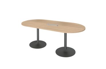 Mesa de reunión ovalada roble claro Excellens