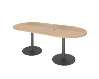 Mesa de reunión ovalada roble claro Excellens