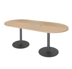 Meeting table oval L 210 cm metal column base with top access Excellens