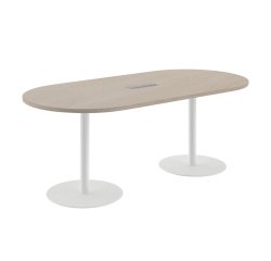 Meeting table oval L 210 cm metal column base with top access Excellens
