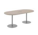 Table de réunion ovale L 210 cm piètement colonne métal avec top access Excellens