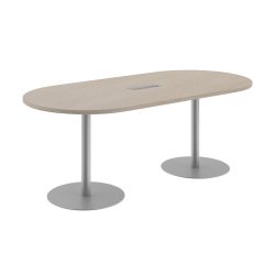 Table de réunion ovale L 210 cm piètement colonne métal avec top access Excellens