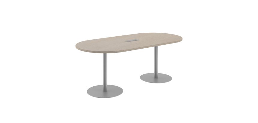 Meeting table oval L 210 cm metal column base with top access Excellens