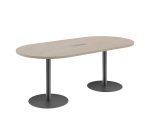 Table de réunion ovale L 210 cm piètement colonne métal avec top access Excellens