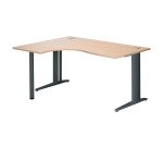 Bureau compact Excellens Métal Plus piètement L fixe ou réglable au montage