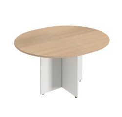 Convertible oval meeting table W140 x D120 cm with Excellens crossed legs.