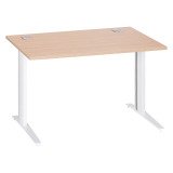 Bureau droit chêne clair L 120 cm piètement métal plus Essens