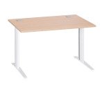 Bureau droit chêne clair L 120 cm piètement métal plus Essens