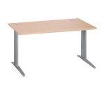 Bureau droit chêne clair L 140 cm piètement métal plus Essens