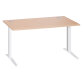 Straight desk Excellens Metal Plus with fixed or adjustable L-shaped legs during assembly