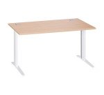 Bureau droit chêne clair L 140 cm piètement métal plus Essens
