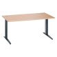 Bureau droit chêne clair L 160 cm piètement métal plus Essens