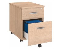 Cassettiera mobile in legno 2 cassetti rovere chiaro Excellens/Arko