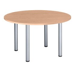 Mesa redonda 120 cm Excellens roble claro patas tubo