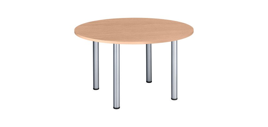 Mesa redonda 120 cm Excellens roble claro patas tubo