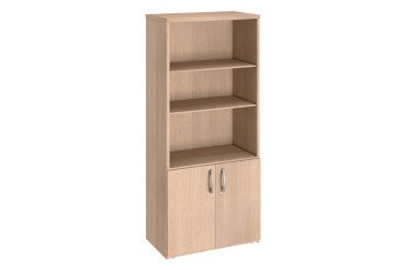 Bibliothèque haute bois avec portes basses H 182 x L 80 cm Excellens / Arko