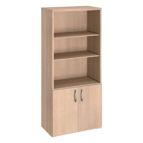 Bibliothèque haute bois avec portes basses H 182 x L 80 cm Excellens / Arko