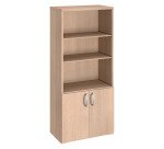 Bibliothèque haute bois avec portes basses H 182 x L 80 cm Excellens / Arko