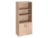 Bibliothèque haute bois avec portes basses H 182 x L 80 cm Excellens / Arko