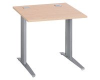 Bureau droit chêne clair L 80 cm piètement métal plus Essens