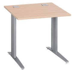 Bureau droit chêne clair L 80 cm piètement métal plus Essens