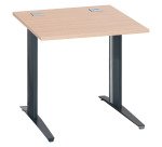 Bureau droit chêne clair L 80 cm piètement métal plus Essens