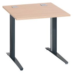 Bureau droit chêne clair L 80 cm piètement métal plus Essens