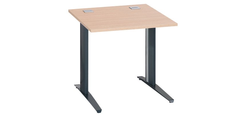 Bureau droit chêne clair L 80 cm piètement métal plus Essens