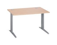 Bureau droit chêne clair L 120 cm piètement métal plus Essens