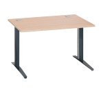 Bureau droit chêne clair L 120 cm piètement métal plus Essens
