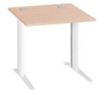 Bureau droit chêne clair L 80 cm piètement métal plus Essens