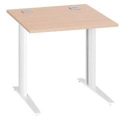 Bureau droit chêne clair L 80 cm piètement métal plus Essens