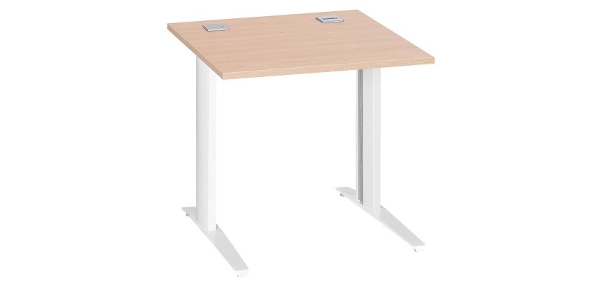 Bureau droit chêne clair L 80 cm piètement métal plus Essens