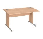 Bureau droit L 140 cm piètement bois en L Essens