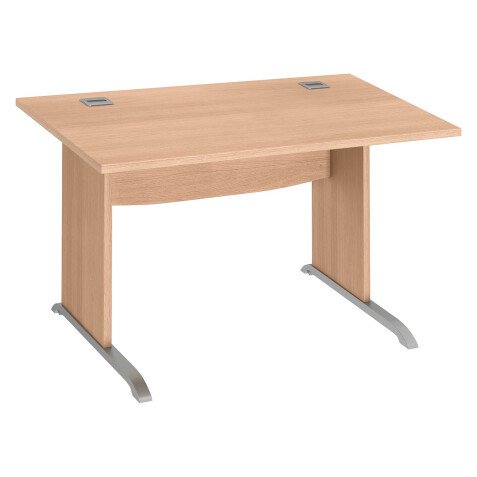 Bureau droit L 120 cm piètement bois en L Essens