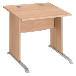 Bureau droit L 80 cm piètement bois en L Essens