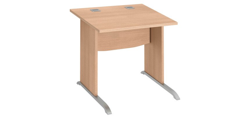 Bureau droit L 80 cm piètement bois en L Essens