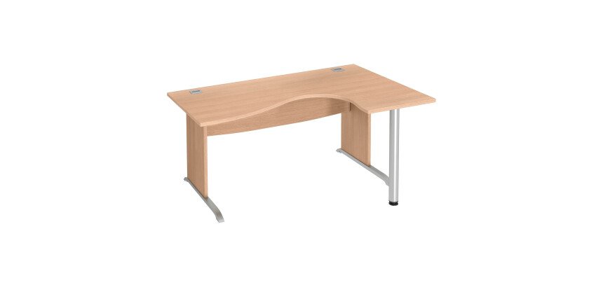 Scrivania compatta larghezza 160 cm allungo a destra base L legno Bruneau Excellens