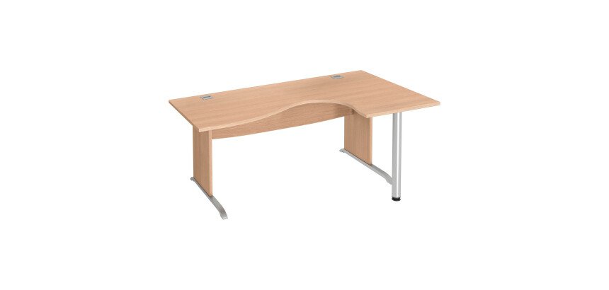 Bureau compact L 180 cm retour droite piètement L Essens
