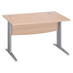 Bureau droit chêne clair L 120 cm piètement L métal Essens