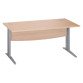 Bureau droit chêne clair L 160 cm piètement L métal Essens