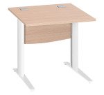 Bureau droit chêne clair L 80 cm piètement L métal Essens