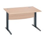 Bureau droit chêne clair L 120 cm piètement L métal Essens