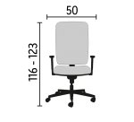 Fauteuil de bureau Bruneau Optyma tissu et maille - avec accoudoirs - Mécanisme Basculant centré - Pied noir