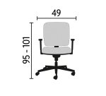 Fauteuil de bureau Bruneau Arago cuir - dossier bas accoudoirs - mécanisme Basculant axe décalé - pieds aluminium