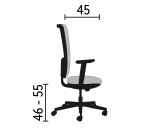Fauteuil de bureau Bruneau Arago cuir - avec accoudoirs - Mécanisme Basculant axe décalé - Pied aluminium