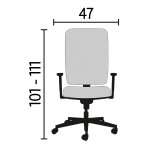 Chaise de bureau Seattle tissu et maille - dossier haut accoudoirs - mécanisme Basculant centré - pieds chrome