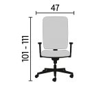 Chaise de bureau assise tissu, dossier maille Net Mesh