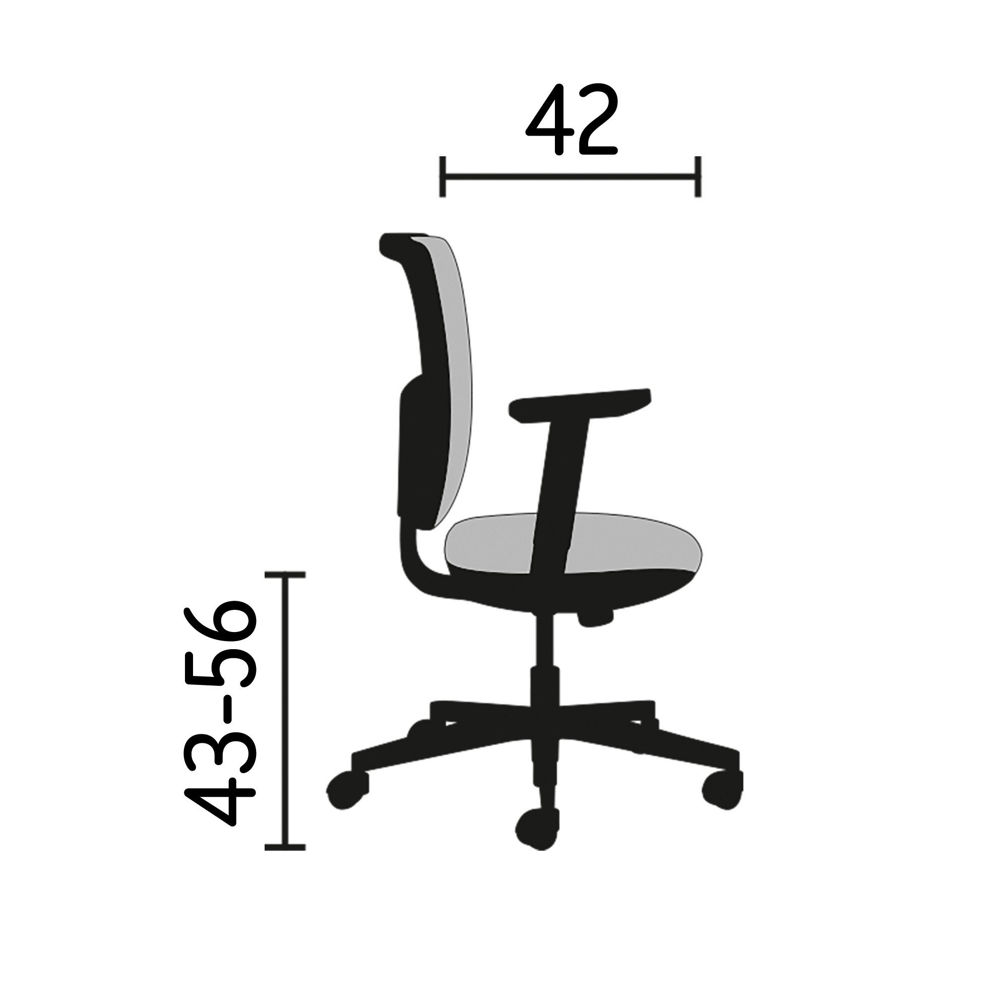 Bürostuhl ANDREA Netzstruktur - niedriger Rücken 