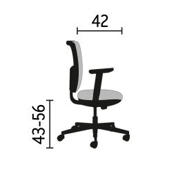 Fauteuil de bureau Andrea cuir - dossier bas accoudoirs - mécanisme Basculant centré - pieds chrome